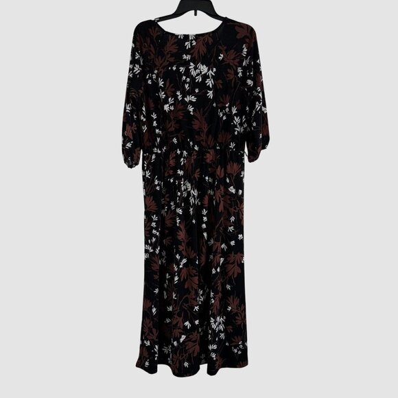 Adrienne Vittadini Women 3/4 sleeves Floral Maxi Dress Size L - Picture 2 of 10